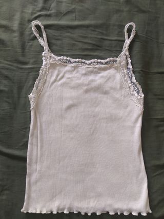 Top Gerard Darel blanco encaje talla S