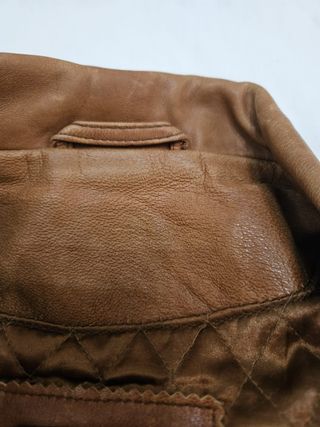 Chaquetón piel marrón