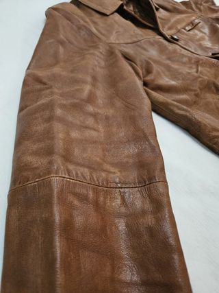 Chaquetón piel marrón