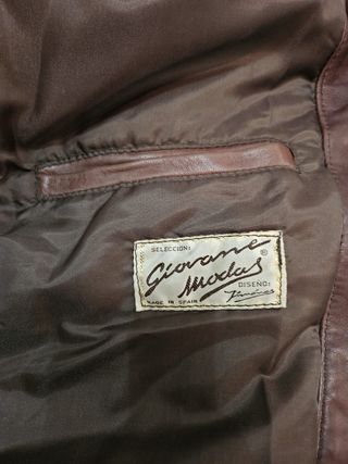 Chaquetón piel marrón