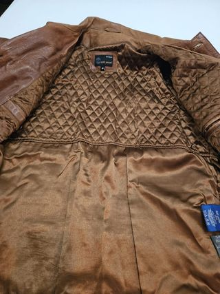 Chaquetón piel marrón