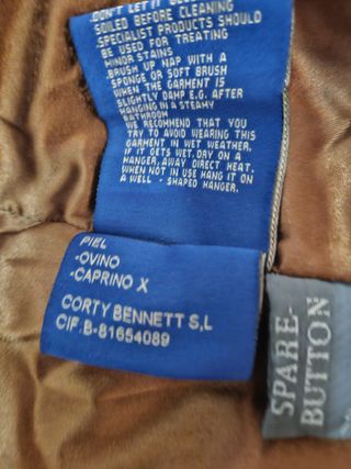 Chaquetón piel marrón