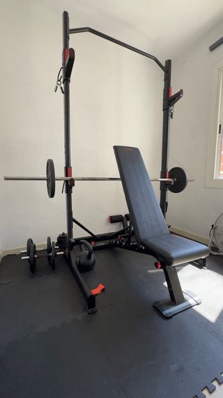 RACK  BANCO  DISCOS  MANCUERNAS  BARRA  