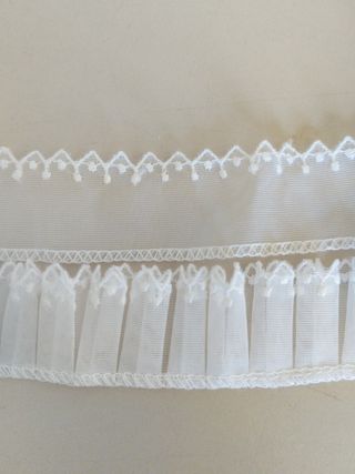 Puntilla bordada gasa blanca