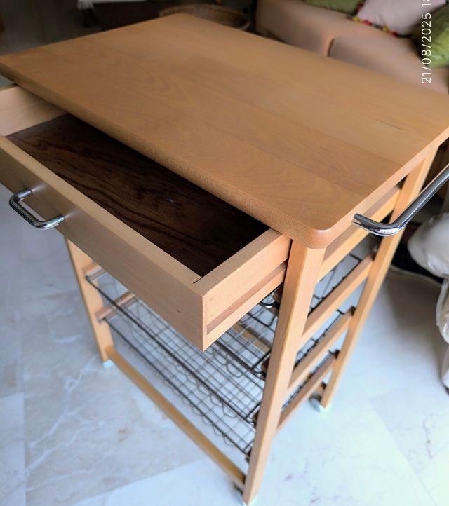 Carro/mesa cocina de madera maciza