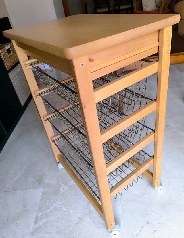 Carro/mesa cocina de madera maciza