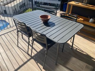 Mesa terraza metal 150x90x71.
