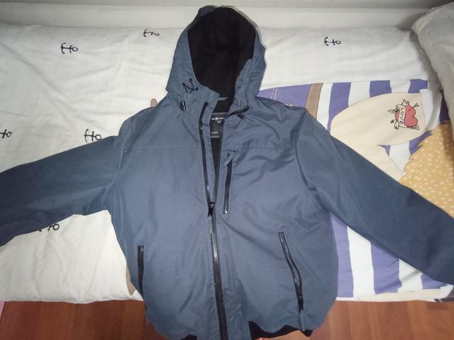 Giubbino invernale blu cappuccio