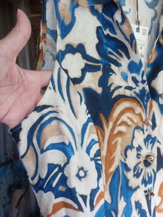 Vestido Zara azul estampado