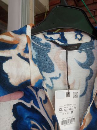 Vestido Zara azul estampado