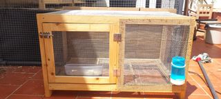 Jaula de pino macizo para aves, pollos, codornices