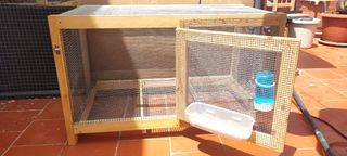 Jaula de pino macizo para aves, pollos, codornices