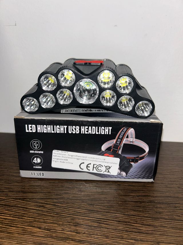 Linterna Frontal LED USB - 11 LED