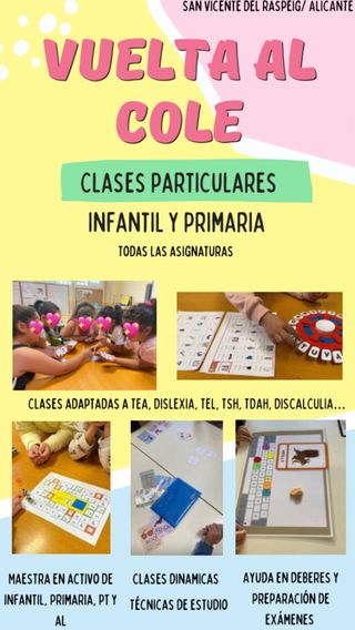 CLASES PARTICULARES PARA PRIMARIA E INFANTIL