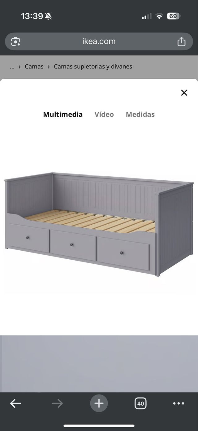 Cama supletoria Ikea con cajones
