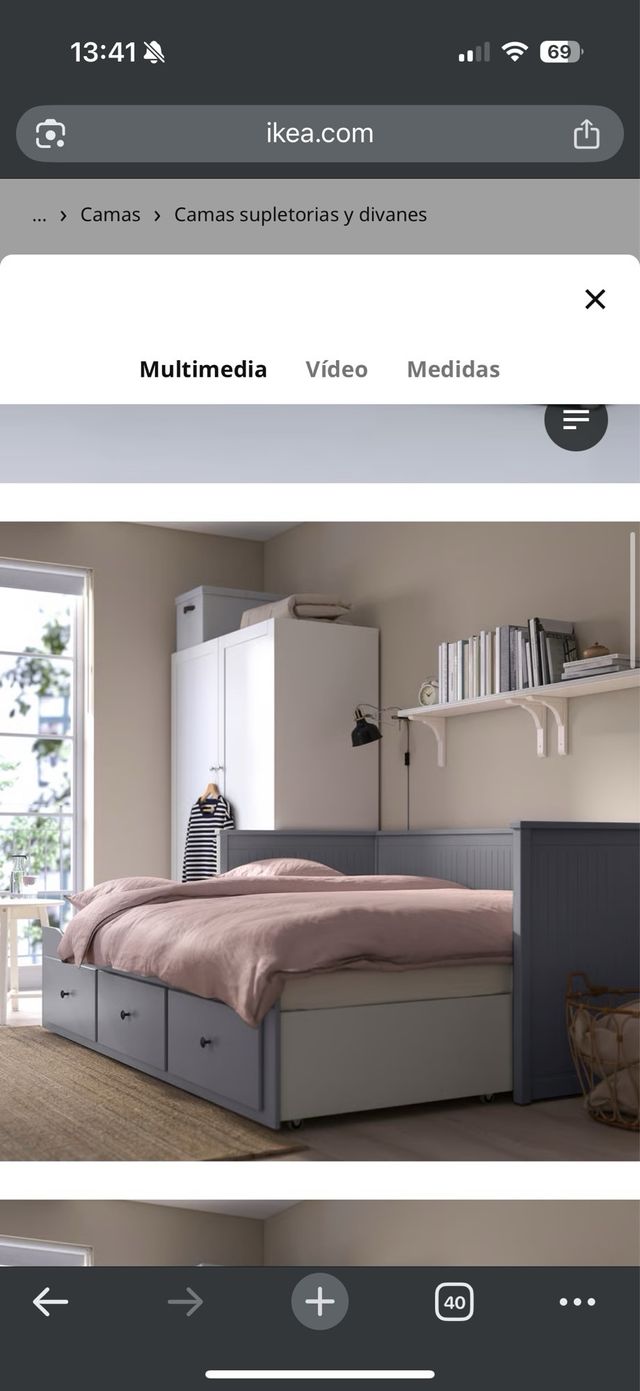 Cama supletoria Ikea con cajones