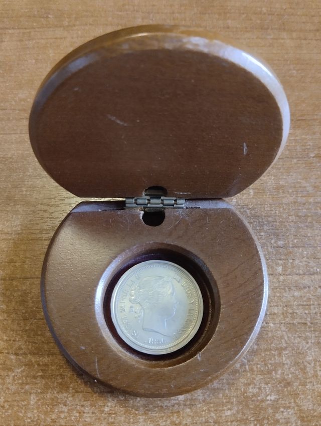 Moneda Plata Isabel II 1856