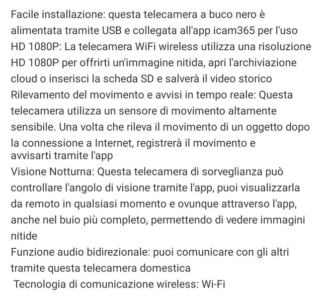 Telecamera Wifi Sicurezza Smart Home mobile NUOVA
