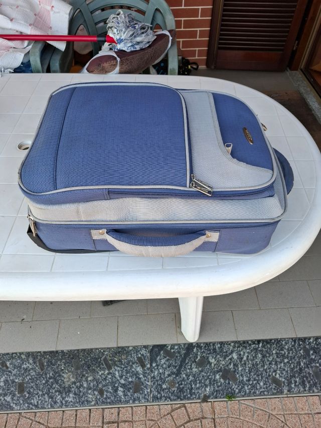 Valigia Trolley medio blu-grigio