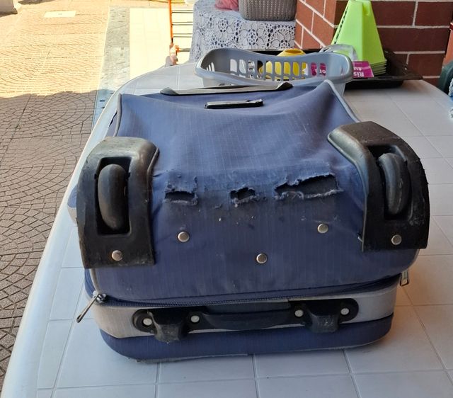 Valigia Trolley medio blu-grigio