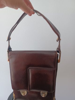 Bolso bandolera piel marrón - El Corte Inglés