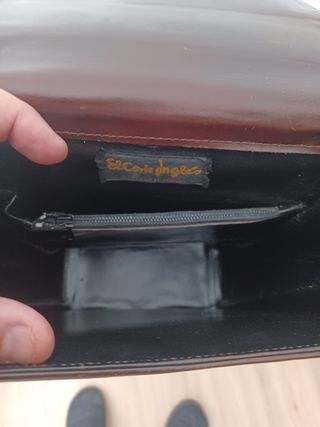 Bolso bandolera piel marrón - El Corte Inglés