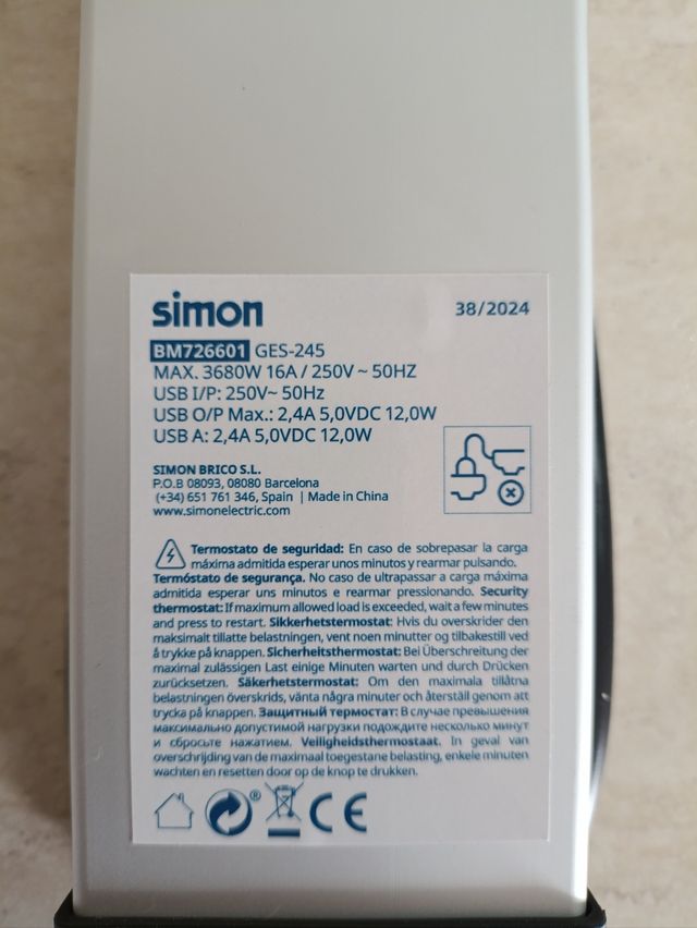 Ciabatta/Multipresa  Extrapower Simon