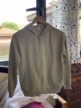 Chaqueta con capucha Shein verde