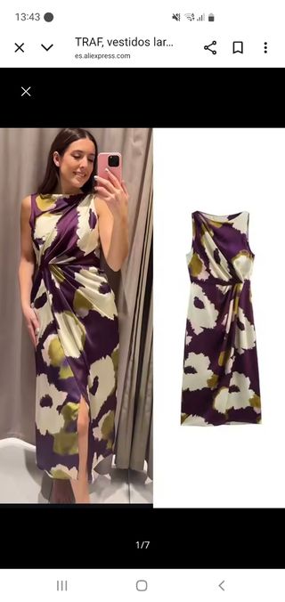 Vestido midi Zara estampado flores