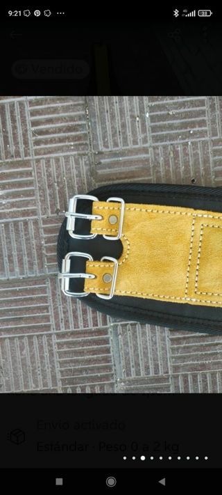 Cinturón lumbar cuero con hebillas
