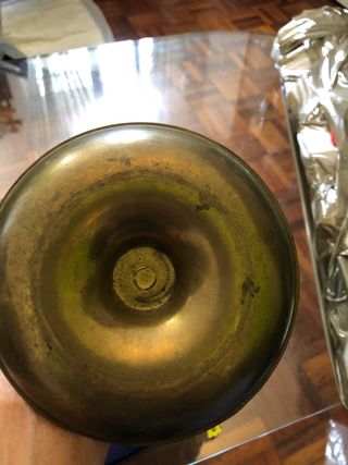 2 Candelabri Olio Bronzo - 20cm Antiquariato 1800