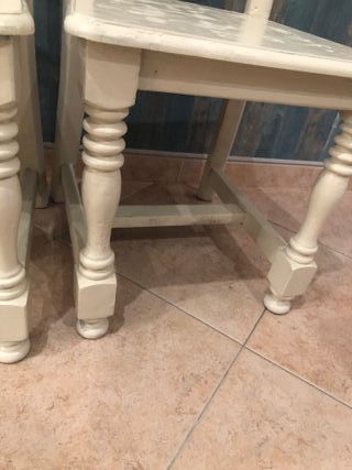 Sillas Vintage Blancas de Madera