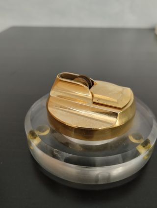 Juego fumador vintage acrílico dorado