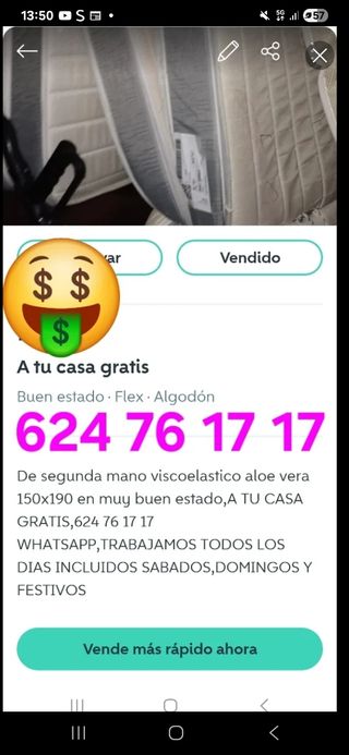 Colchones de tela usados