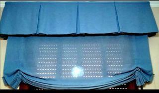 Cortinas estores azul y verde tipo paquete