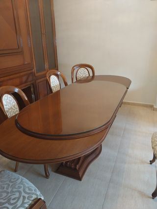 Mesa comedor ovalada madera 180x90
