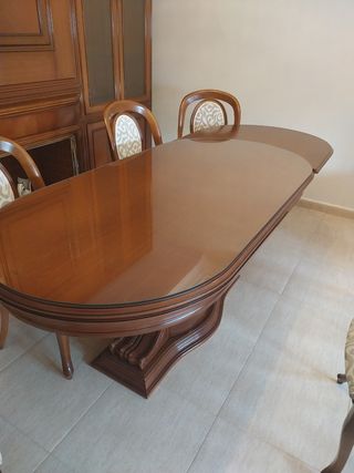 Mesa comedor ovalada madera 180x90