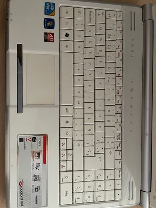 Portátil Packard Bell blanco plata