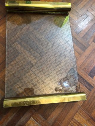 Vassoio vintage anni '70: vetro & ottone