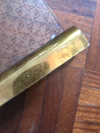 Vassoio vintage anni '70: vetro & ottone