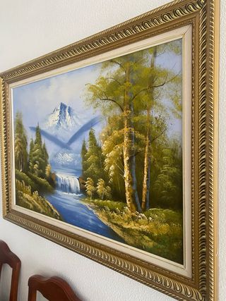 Cuadro paisaje - Montaña y cascada