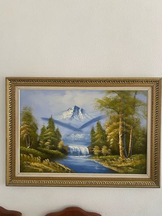 Cuadro paisaje - Montaña y cascada