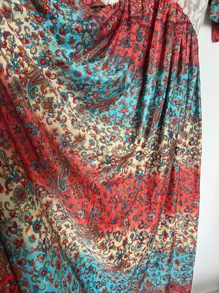 Vestido boho largo - Rojo & Turquesa