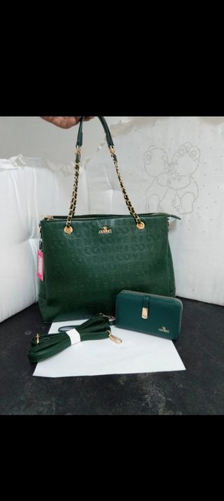 Borsa Coveri verde + portafoglio