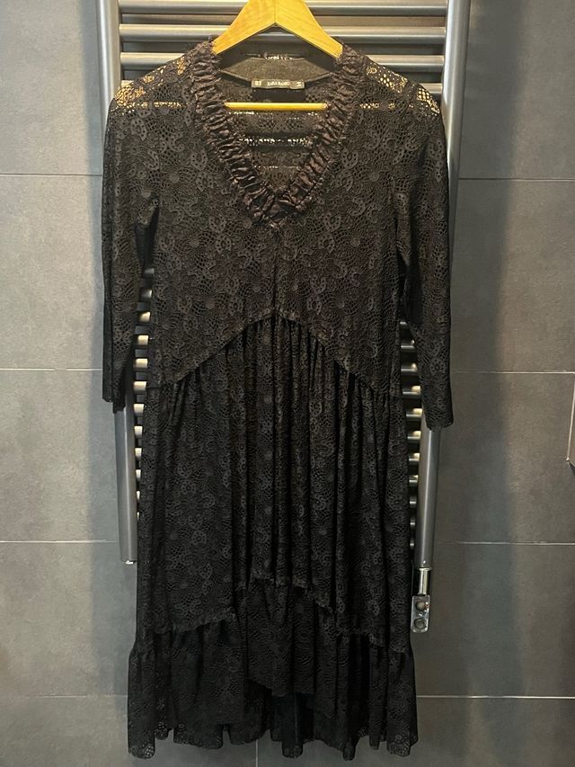 Vestido Zara negro encaje XS/S