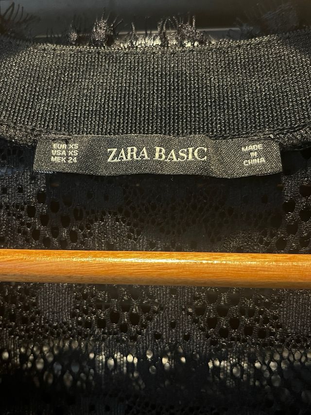 Vestido Zara negro encaje XS/S
