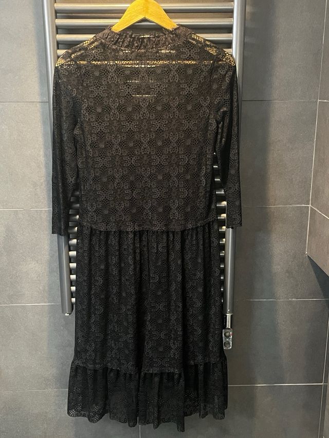Vestido Zara negro encaje XS/S