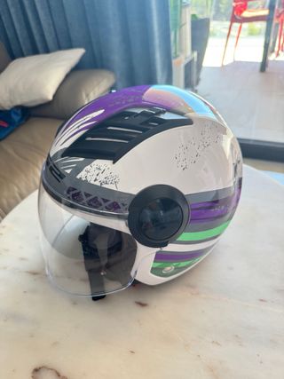 Casco moto L52 - Blanco/Morado