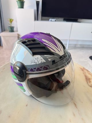 Casco moto L52 - Blanco/Morado