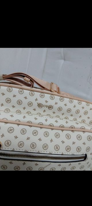 Borsa a tracolla beige/bianca